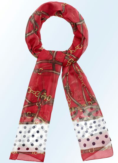 Sjaal met modern ketting- en riemmotieven 