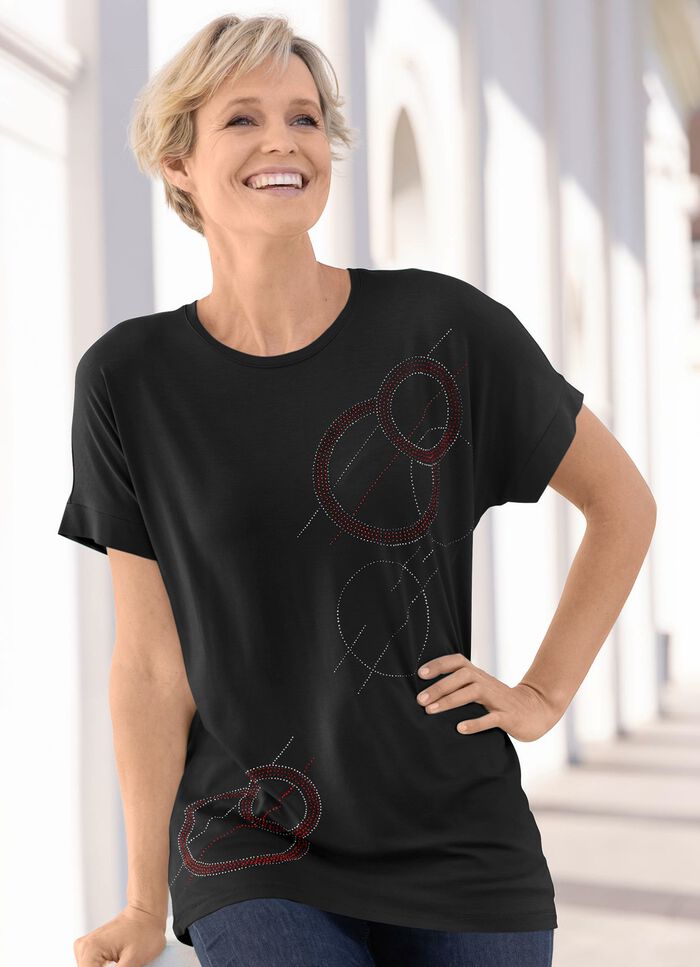 shirt met overlappende schouders 