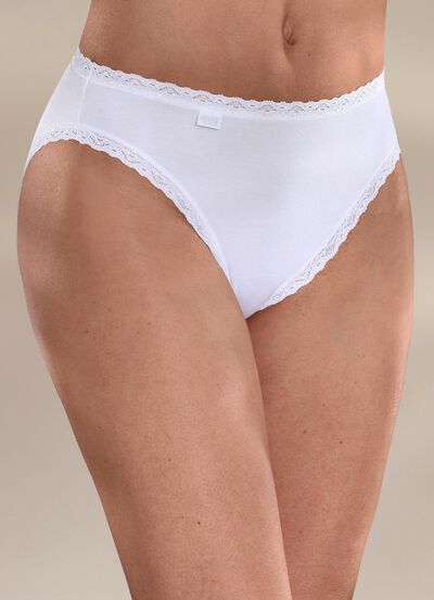 Sloggi 24/7 set van drie slips met kanten bandmanchetten 