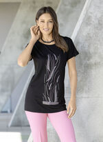 Shirt met strass steentjes in 2 kleuren ZWART