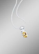 Hanger met echte citrien en synthetische zirkonia 