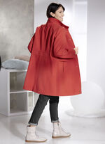 Korte jas met naadzakken BAKSTEENROOD