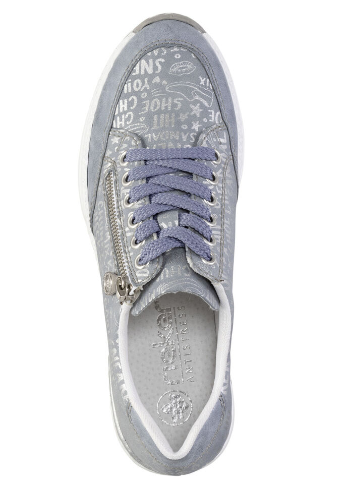 Rieker vetersneakers gemaakt van bedrukt synthetisch materiaal HELLBLAU-SILBER