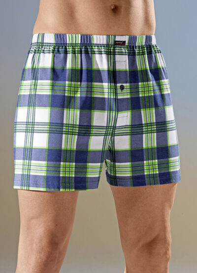 Pak van vier boxershorts met ruitjesmotief 