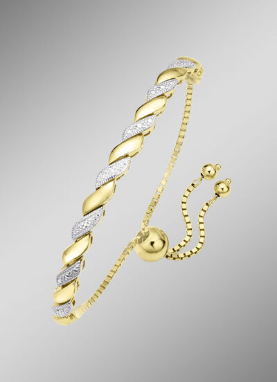 Edele en hoogwaardige armband in tweekleurig met diamant 