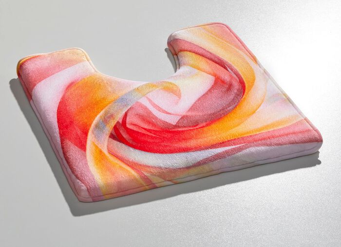 Fantastisch zachte, bedrukte badmatten ROOD-GEEL