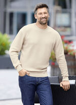 Trui met ronde hals en gestructureerd ontwerp in 3 kleuren BEIGE