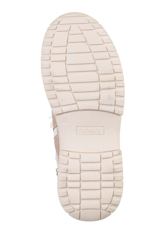 Caprice-laarzen met glanzend textielmateriaal PARELWIT TAUPE