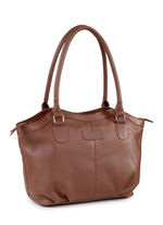 Laurina, tas, dames, van leer COGNAC