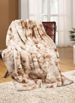 Bontdeken gemaakt van natuurlijk nepbont BEIGE