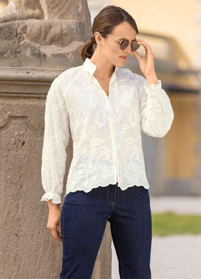 Blouse met ruche rand 