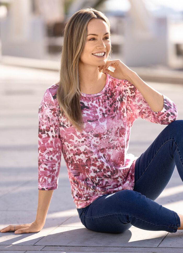 Pullover in een zachte, soepele kwaliteit ROZE-ROZE-MULTICOLOR