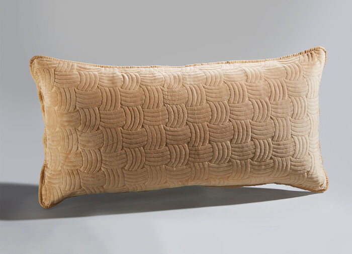 Heerlijk zachte fluwelen sprei en kussenslopen KAMEEL