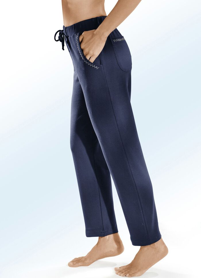 Broek met decoratieve klinknagels MARINE