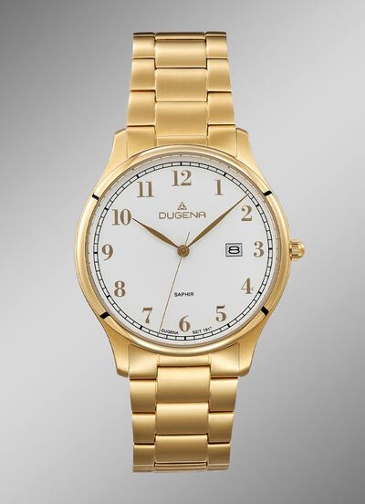 Dugena quartz herenhorloge met roestvrijstalen bandkast 