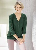 Overhemdblouse met doorlopende knoopsluiting in 2 kleuren GRÜN