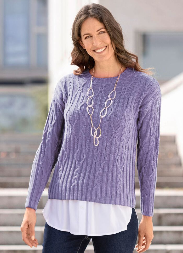 Blousezoom van fijne viscose-jersey WIT