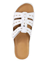 ELENA EDEN muiltjes van nappaleer met contrasterende details WIT