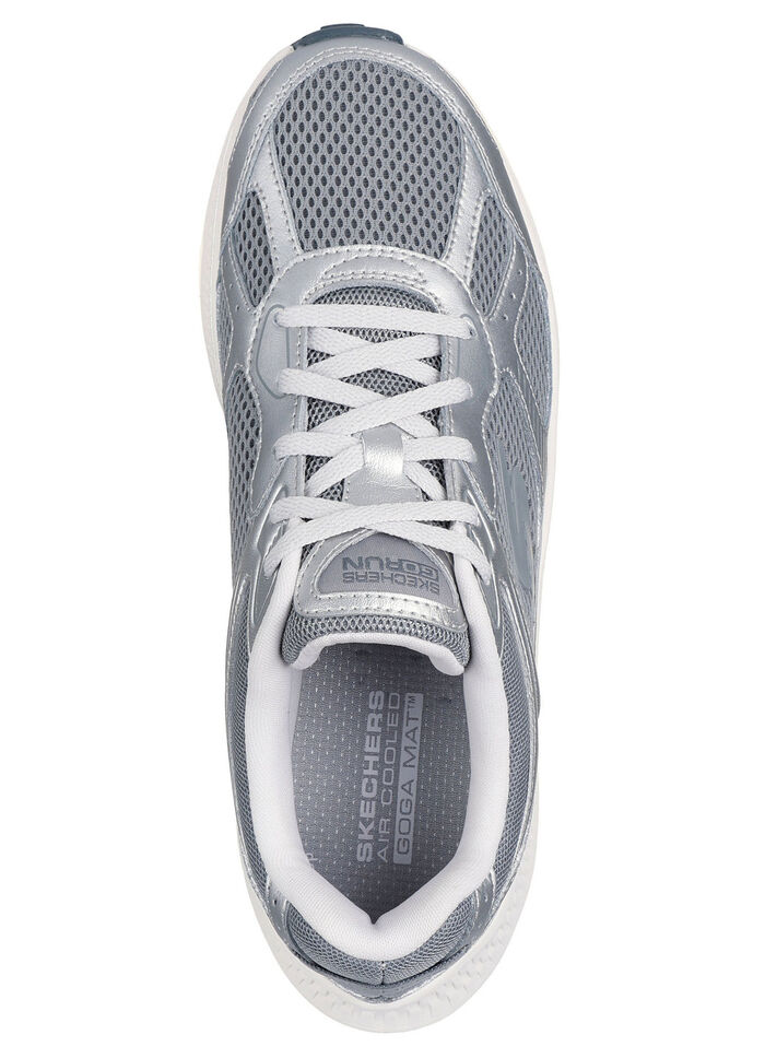 SKECHERS veterschoenen van metallic leer SILBER-GRAU