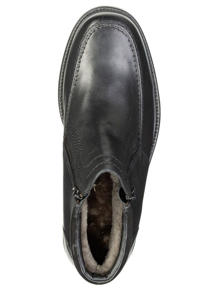 GINO GALANTE, gevoerde heren enkellaarsjes, winterschoenen, met lamsvacht SCHWARZ