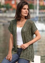 Gebreid vest met ajourmotief KAKI