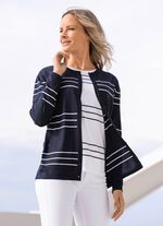 Gebreide twinset in contrast 