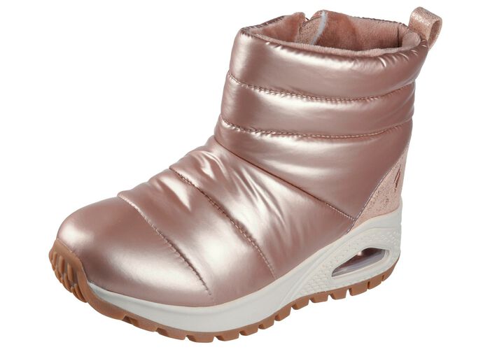 SKECHERS, dames gevoerde laarzen, winterschoenen, met rits ROS&Eacute;GOLD