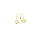 Elegante oorbellen in geel goud met diamanten 