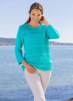 Trui met ajourbreisel in haaklook 