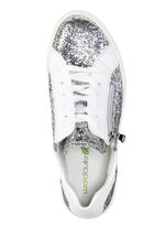 Waldläufer sneakers met verspreide glitter en luipaardprint ZILVERWIT