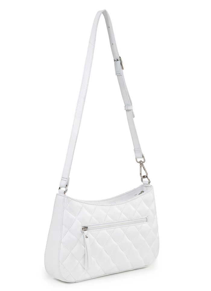 Laurina tas met trendy quilting en decoratieve klinknagels 