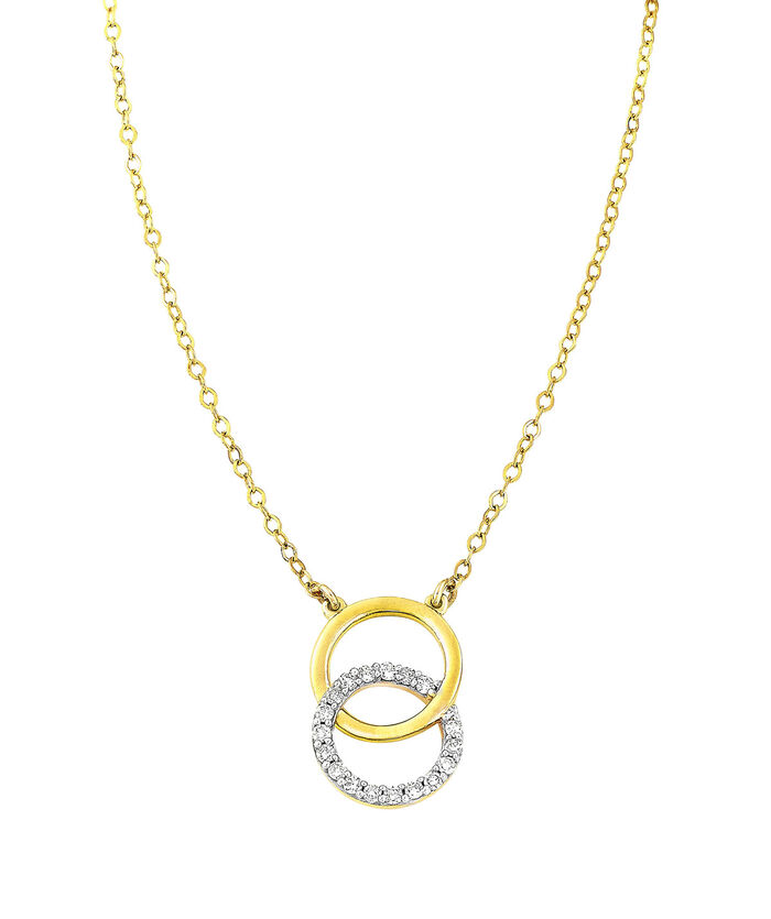 Moderne ketting met 18 diamanten 