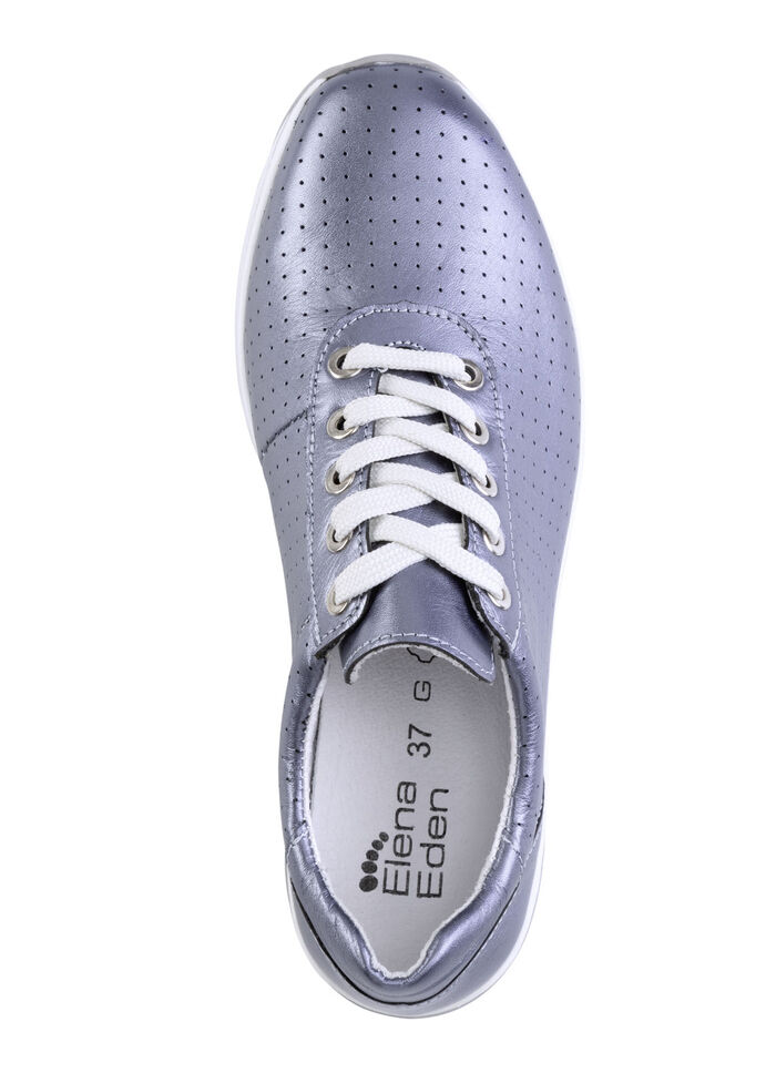 ELENA EDEN sneakers met decoratieve perforaties STAALBLAUW