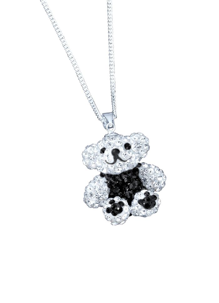 Pandabeer hanger met kristallen en kinketting 