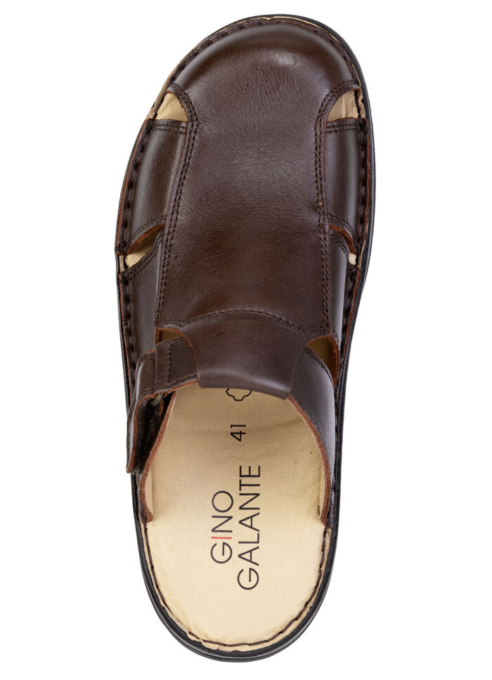 GINO GALANTE, klassieke herenklompen, gemaakt van leer KASTANIE