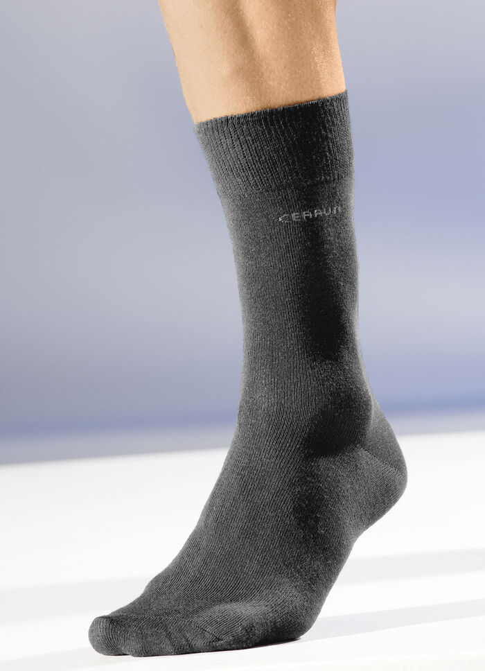 Zespak sokken met een dubbele comfortabele tailleband 3X ANTHRAZIT MELIERT, 3X UNI MARINE
