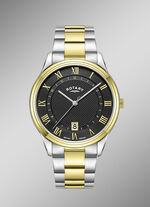 Roterend quartz herenhorloge in bicolor 