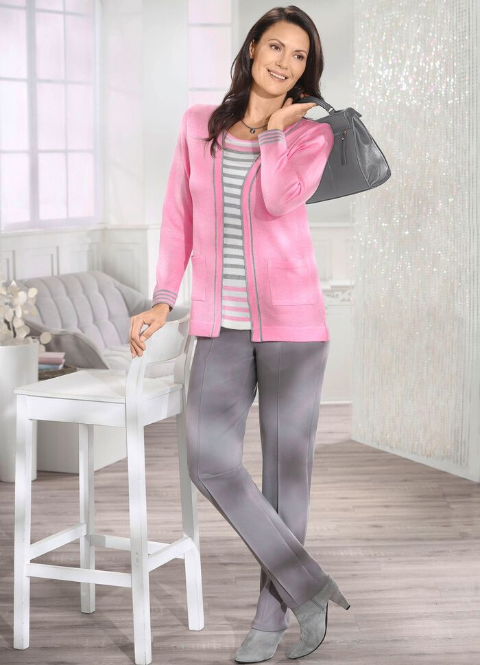 Trui in twinset-look ROS&Eacute;-GRIJS-WIT