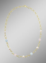 Elegante kleurharmonie: ketting met edelstenen en gekweekte parels 