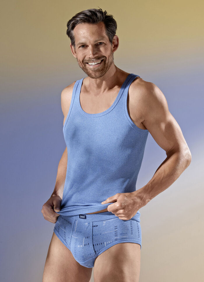 Vier-pack sportjacks in fijne rib, effen gekleurd 2x STEENGRIJS GEMÊLEERD, 2x JEANSBLAUW GEMÊLEERD