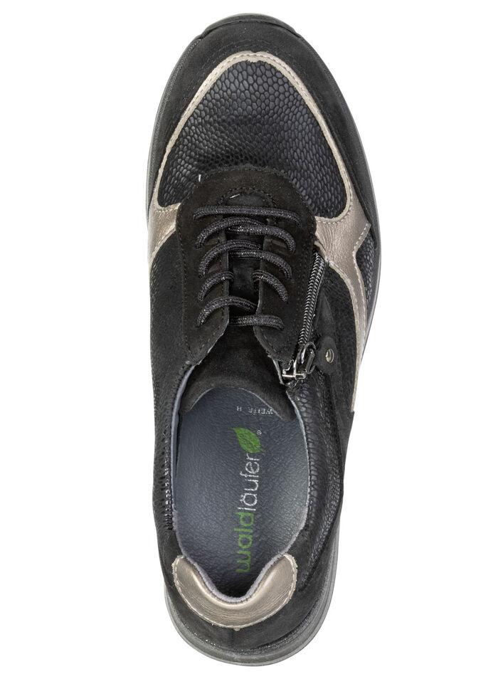 Waldläufer, comfortabele damessneakers, breedte H, met uitneembaar voetbed ZWART-BRONS