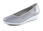 ELENA EDEN, comfortabele damesballerina&#39;s, breedte G, met uitneembaar voetbed SILBERGRAU