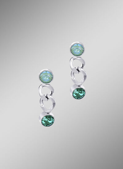 Oorknopjes met groene kristallen 