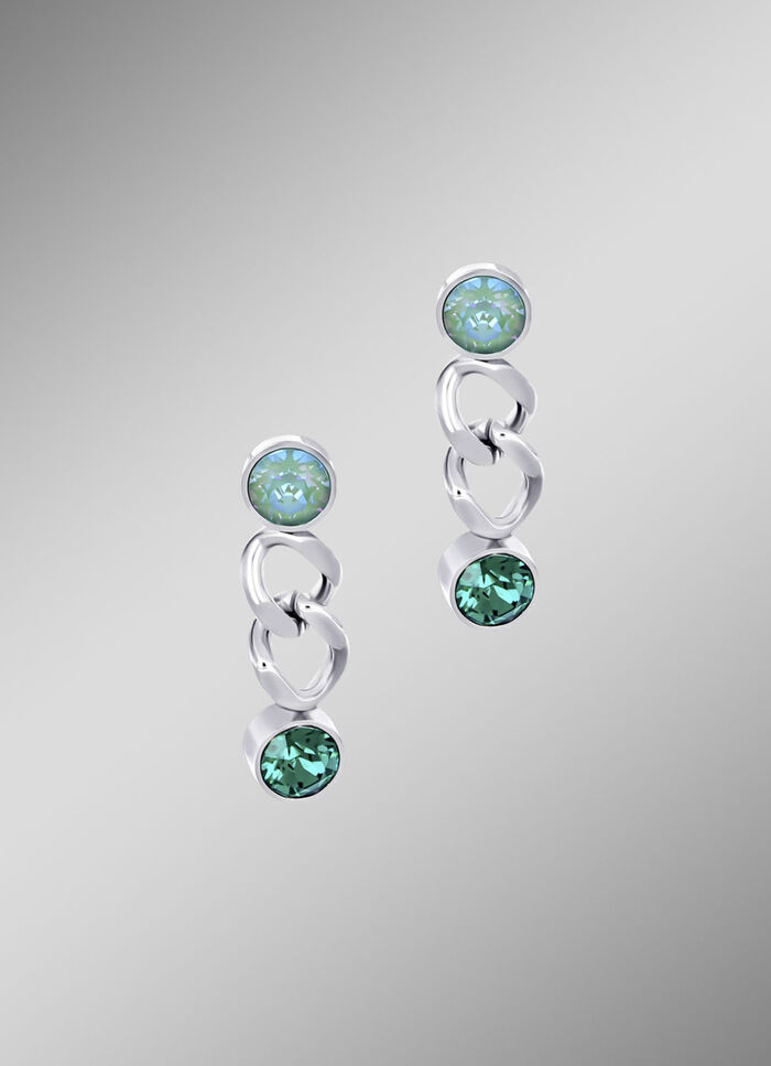 Oorknopjes met groene kristallen 