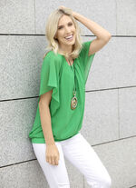 Poncho-tuniek met geïntegreerde top GROEN