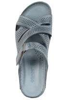 Gemini, zomermuiltjes voor dames, breedte G, gemaakt van leer JEANS