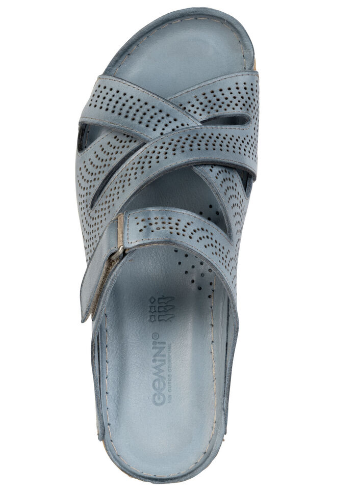 Gemini, zomermuiltjes voor dames, breedte G, gemaakt van leer JEANS