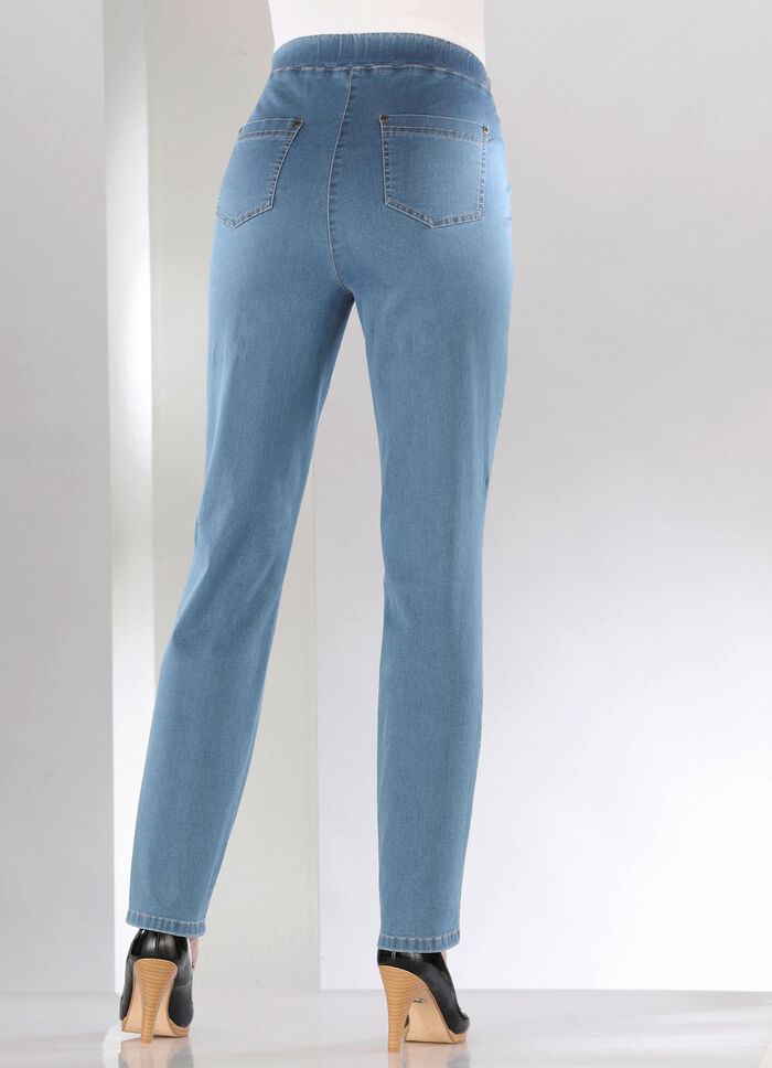 Buikafslankende pull-on jeans 