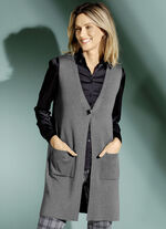 Gebreid vest met decoratieve sluiting GRAU MELIERT
