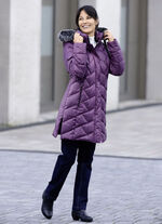 Korte jas met afneembare imitatiebontrand PAARS